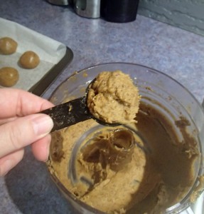 Use a tablespoon to measure your mixture and roll into balls. 